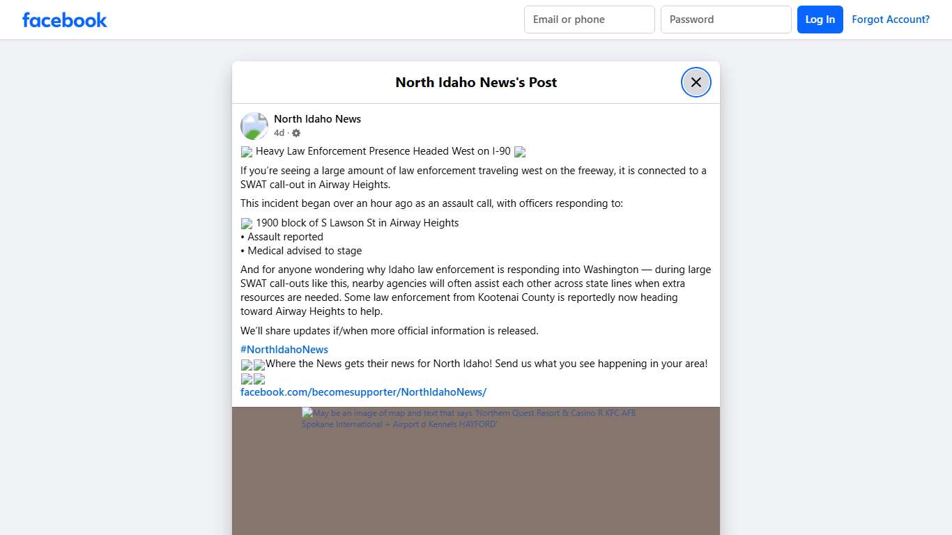 🚨 Heavy Law Enforcement Presence Headed... - North Idaho News | Facebook